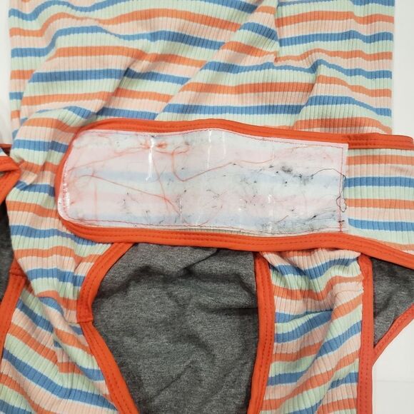 Multi Colored Striped Dog Recovery Onesie XXL - Picture 6 of 6